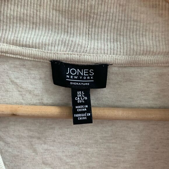 Jones New York Cream Open Front Cardigan Sweater sz L - Picture 3 of 6